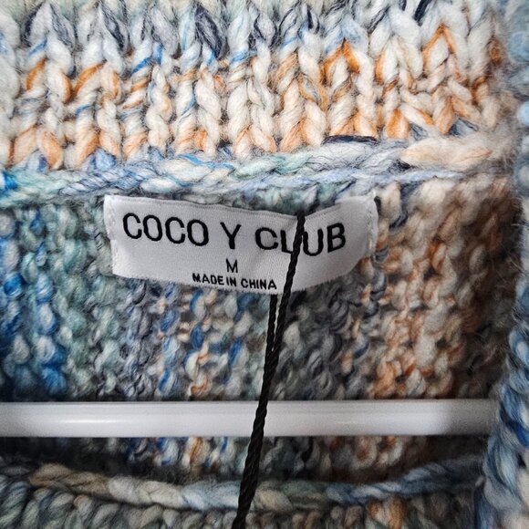 NWT Blue Peach Turtleneck Tunic Sweater Stripes Boho Rag Granola M - Picture 8 of 10